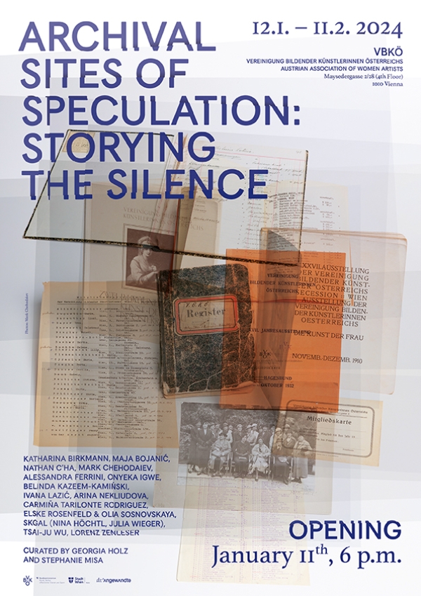 Exhibition poster Archival Sites of Speculation, design: Matthias van Baaren, photos: Mark Chehodaiev