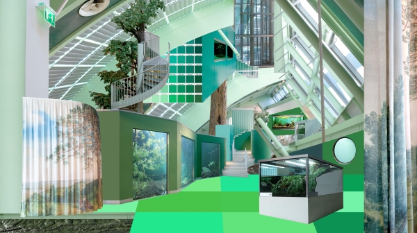 Fotocollage Green Screen, Filmstill von Claudia
                                          Larcher