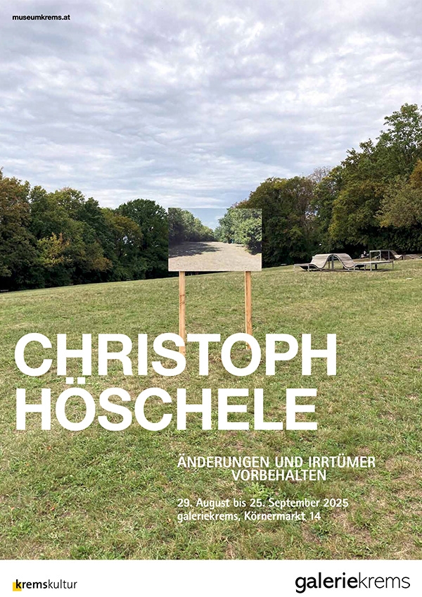Exhibition poster 2025 by Christoph Höschele for
                                          the exhibition Subject to change and errors excepted