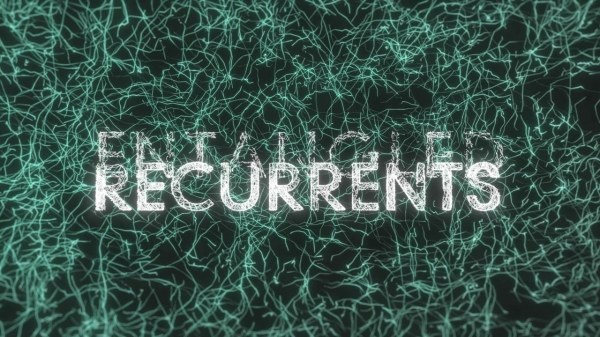 Fiber structure with the lettering “Entangled Recurrents”