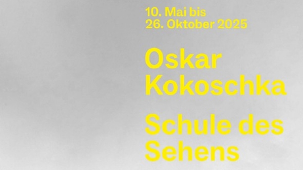 Oskar Kokoschka mit Bergen im Hintergrund