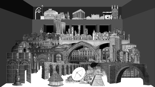 Sketch of the Bank of England in ruins