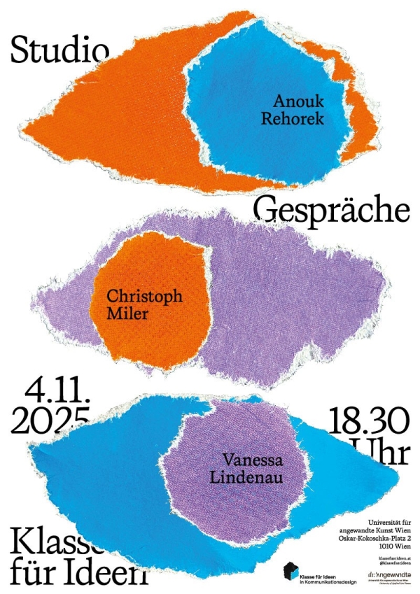 Veranstaltungsplakat Studio Gespräche Klasse für Ideen 2025