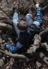 Verschwindende Klänge, Poster Michi Poster: Mann im Wald