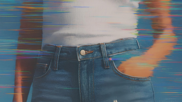 Event poster Good Genes, woman with jeans and white top