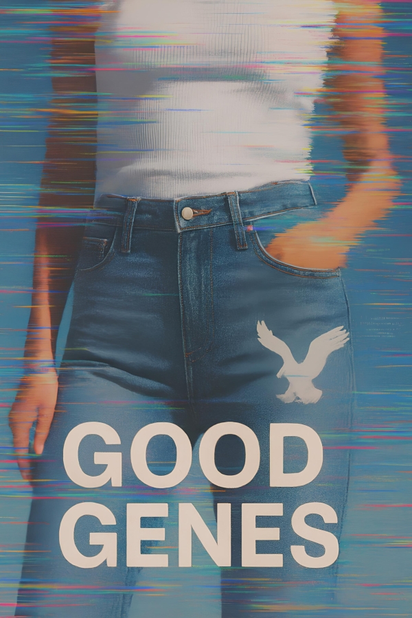 Event poster Good Genes, woman with jeans and white top